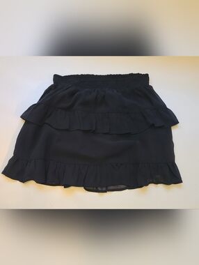 Altar'd State Black Ruffled Mini Skirt Large